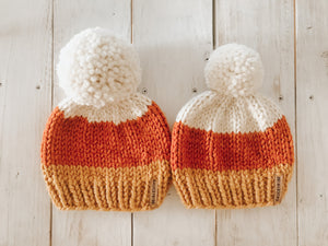 Candy corn knit hat