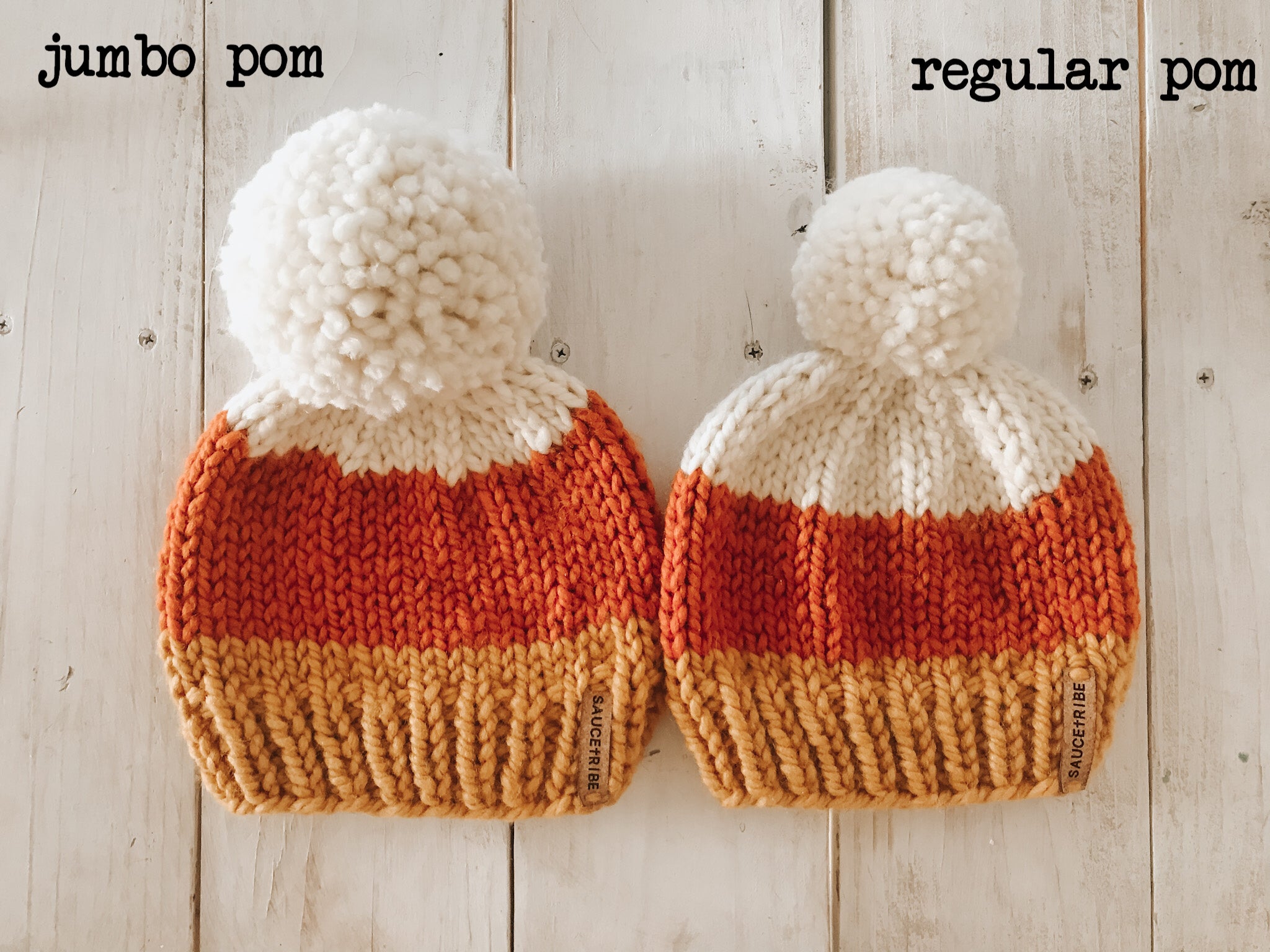 Candy corn knit hat