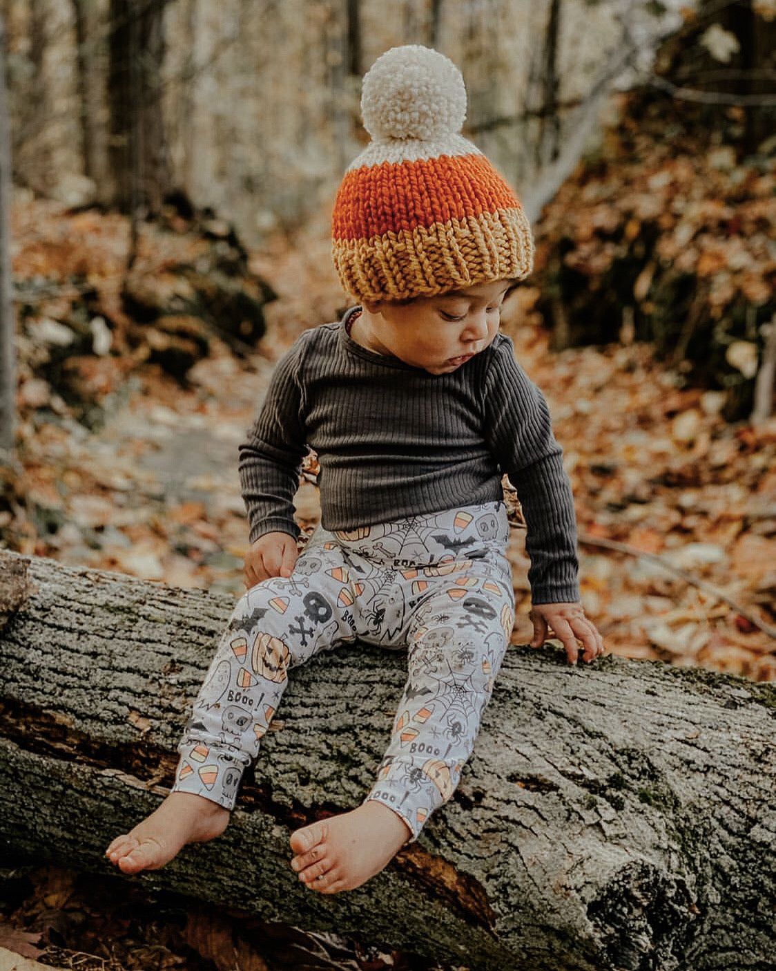 Candy corn knit hat