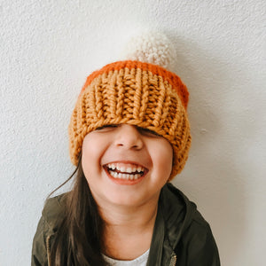 Candy corn knit hat