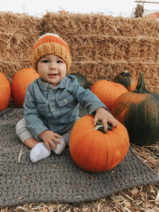 Candy corn knit hat