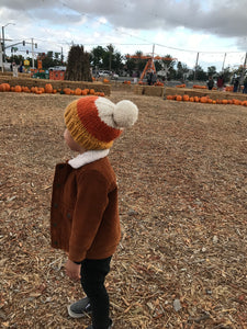 Candy corn knit hat