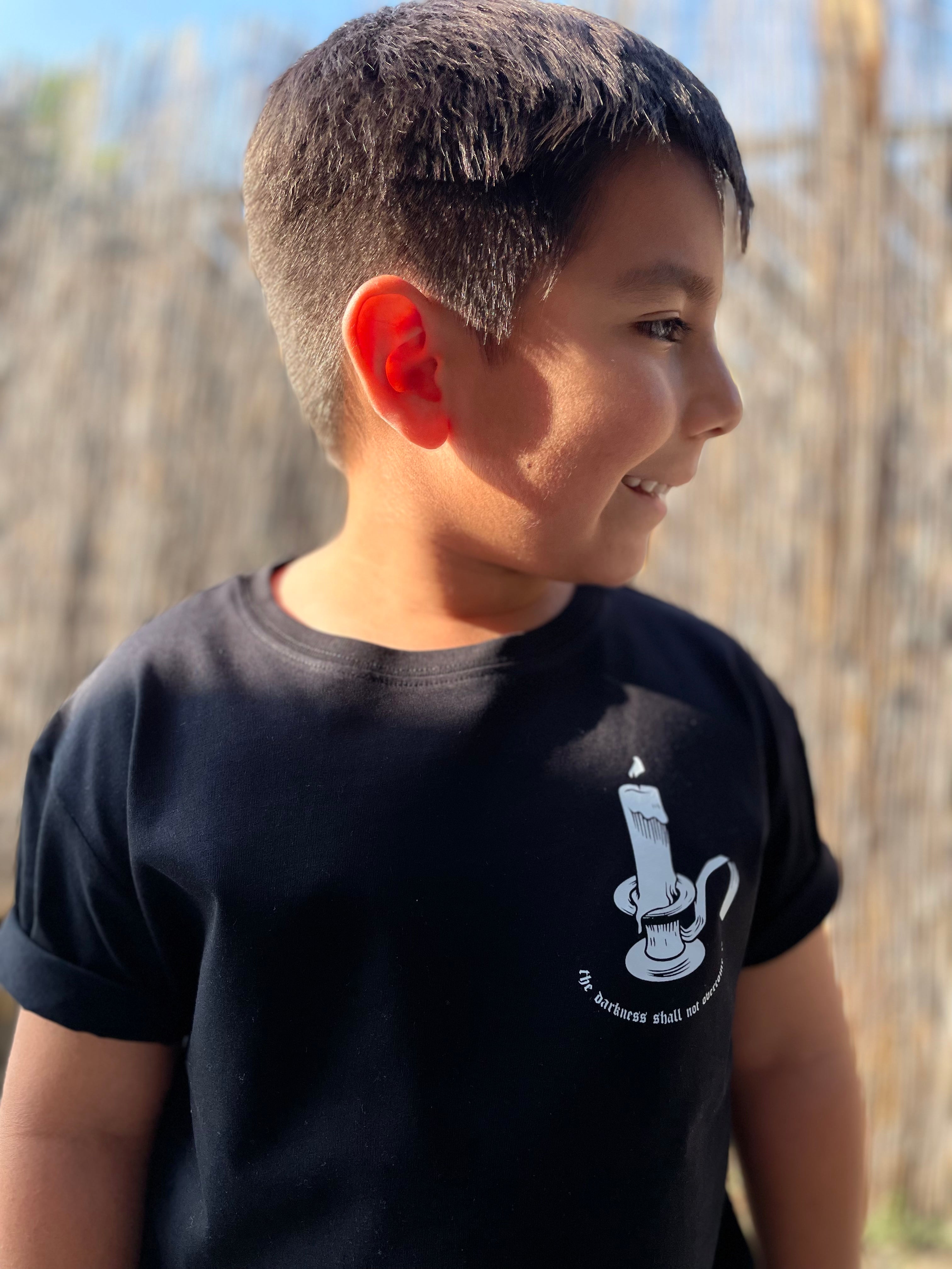 Light in the darkness kids tee